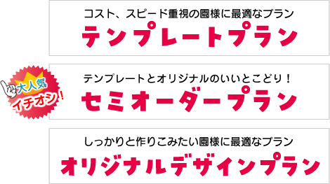 コスト・スピード重視なら大人気イチオシの「テンプレートプラン」